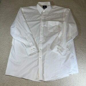 Stafford Super Shirt 18 34 White Travel Performance Dress Shirt Regular Fit